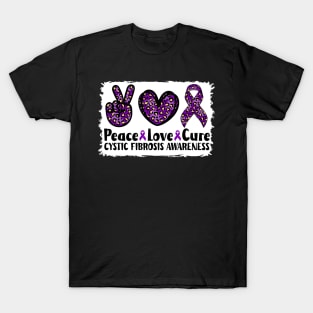 Peace Love Cure Cystic Fibrosis Awareness T-Shirt